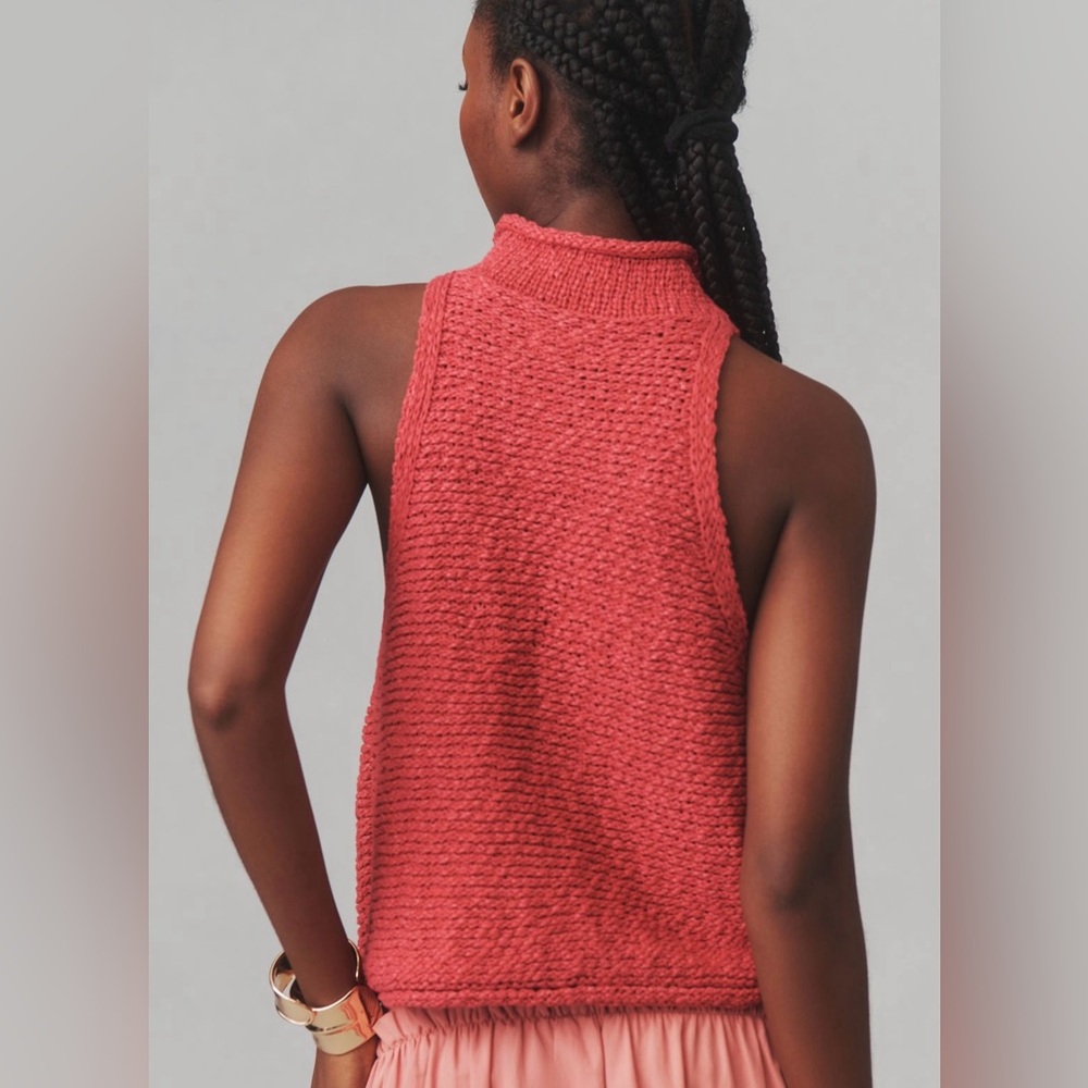 Anthropologie Pilcro Rolled Mock Neck Sweater Tank - Picture 2 of 9